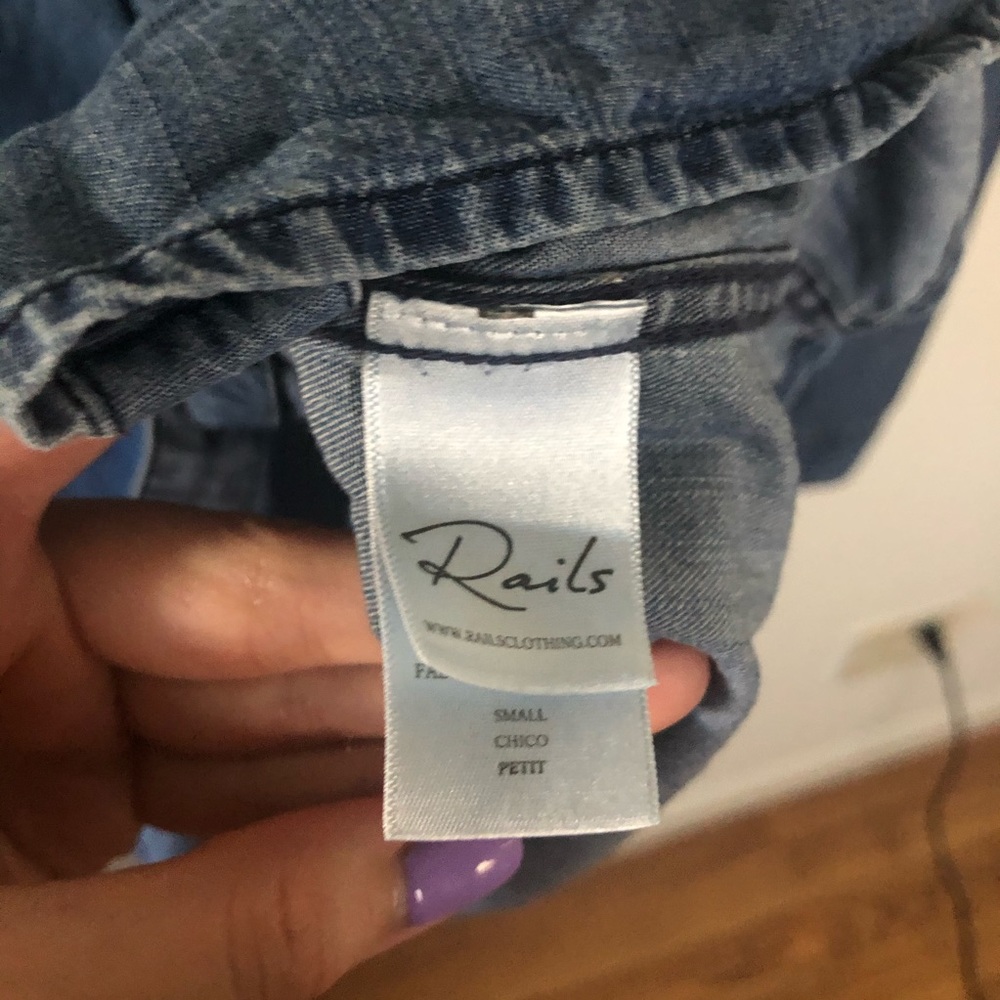 Rails Chambray Blue Button Down With Patches S - image 7